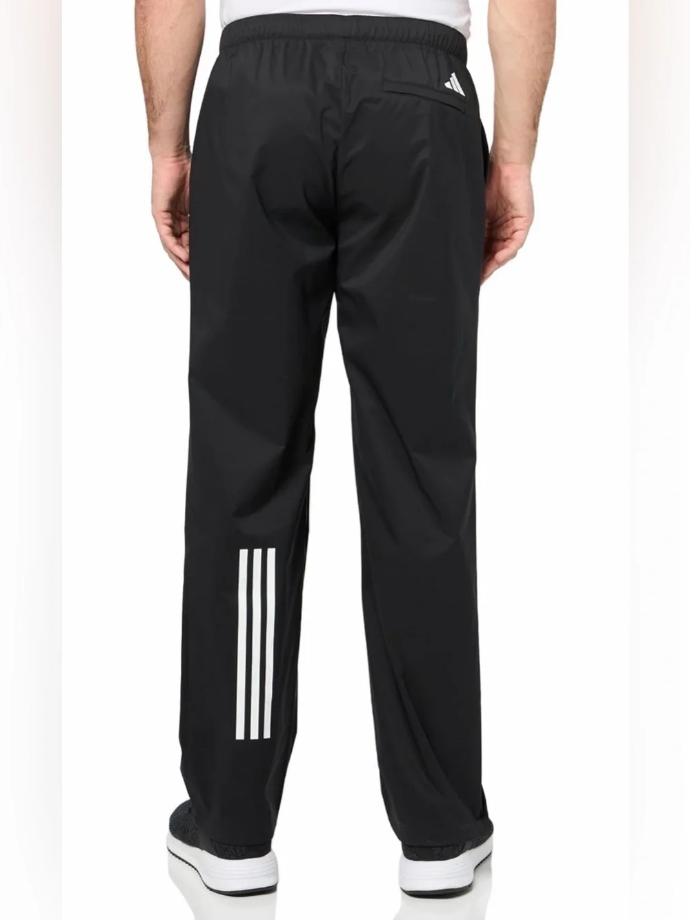 adidas Black Men's Core Provisional Pants White 3‑Stripe Accent